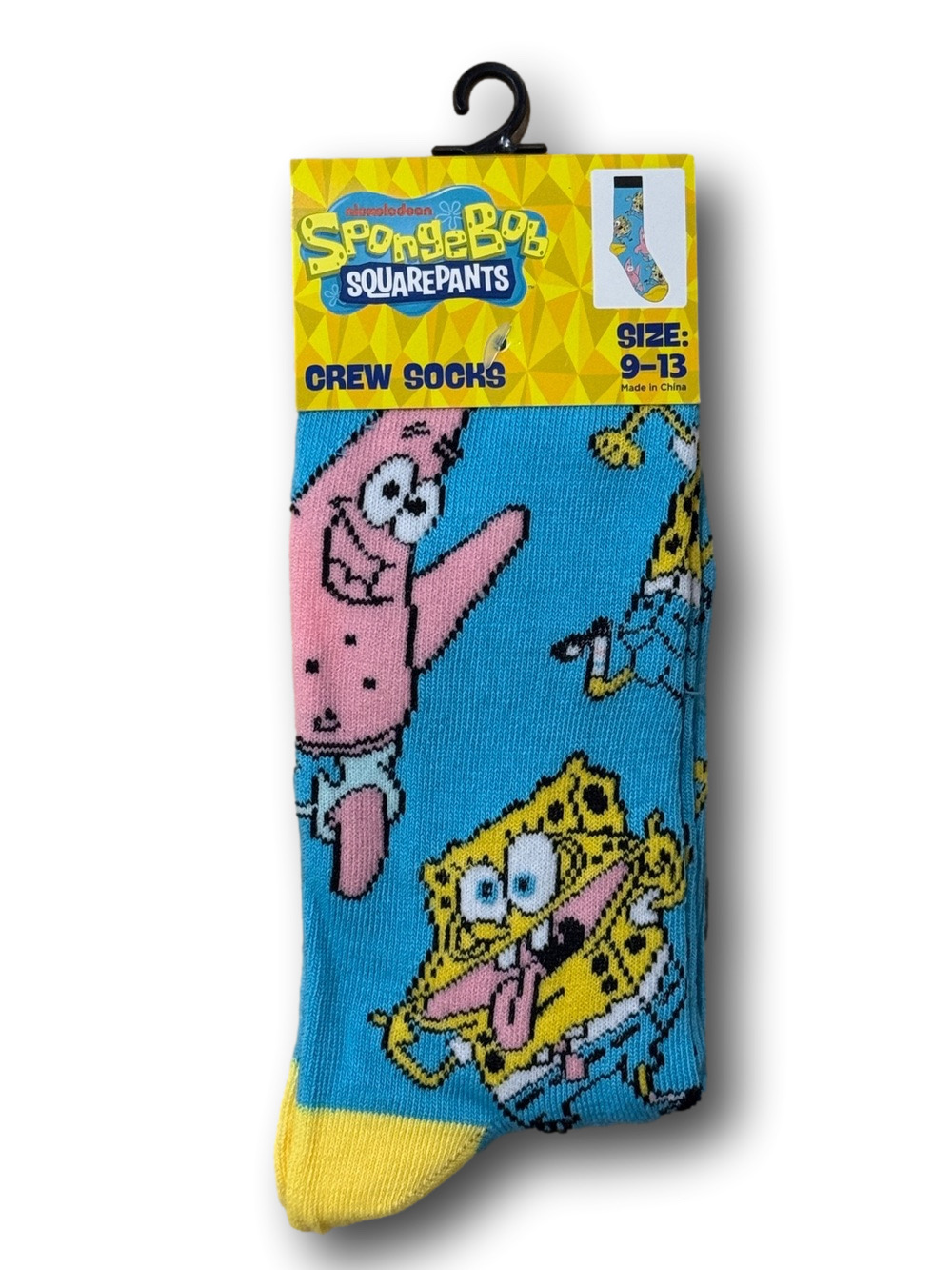 3/$20 Sponge Bob Square Pants & Patrick Starfish Funny Novelty Crew Socks - NWT